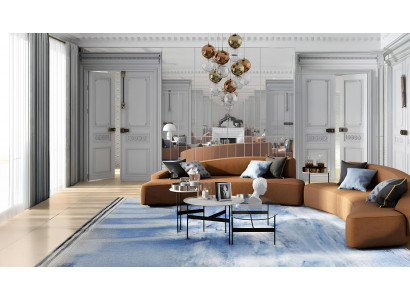 Canapé Eckcanapé Sëtz ronn Eckcanapéen Stoff Wunnzëmmer Design Couchen Polster Modern