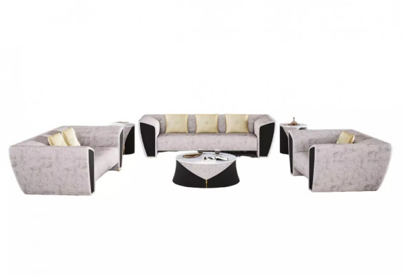 Modern Sofa Garnitur 3+2+1 Sëtzer Luxus Couchen Fotell Wunnzëmmer Miwwelen