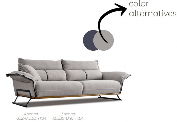 Sofa 3 Sëtzer Sëtz Modern Design Couchë Polster Eensëtzer Relax Dräisëtzer Nei