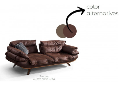 Multifunktiouns-Couch Dräisëtzer Sofa Couchen Miwwelen Sofasen Brong Weich gepolstert
