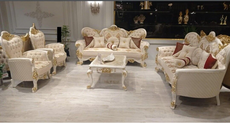 Sofagarnitur Set 5stéck 3+3+1+1 Sëtzer Couchtisch Sofa Sofas Fotell Sëtzgarnitur