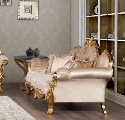 Garnitur Set 5-deelzeg Sofagarnitur 3+3+1+1 Sëtzer Couchtisch Sofa Sessel Sofan Nei