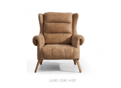 Luxus Sëtz klassesch Einsitzer Holz Beige Fauteuil Wunnzëmmer Miwwelen Italien