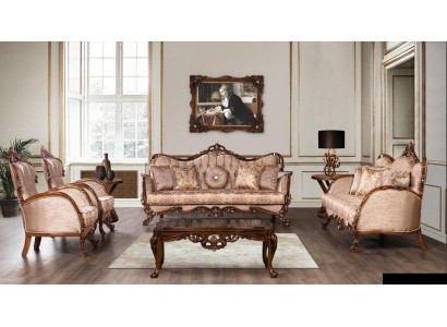 Sofagarnitur 3+3+1+1 Sëtzer, Dëscht Garnitur Sofa Fauteuil Sofa Set 5tlg.