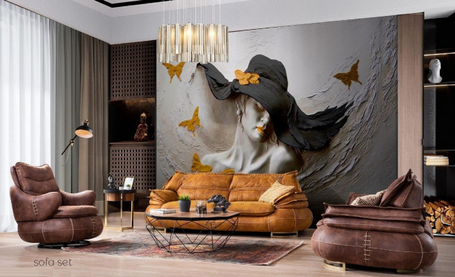 Dräisëtzer Luxus 3 Plaz Sofa Polster Klassesch Sëtz Sofen Wunnzëmmer Miwwelen