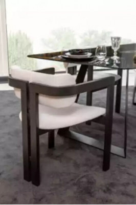 Luxus Iesszëmmer Glas Design Dësch Iessgrupp Esstësch mat 4x Still 5 Stécker.