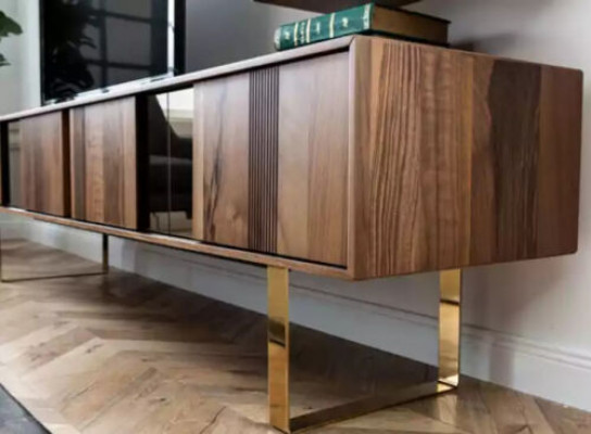 Niddreg Schaf RTÉ Schaf Dësch Wunnzëmmer Holz Modern Wunnwand Miwwelen 5deeleger Set