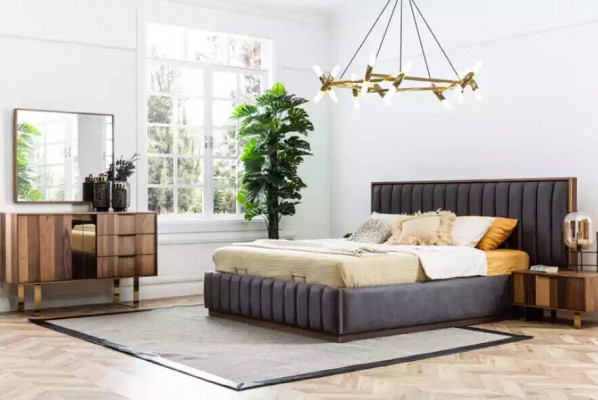 Luxuriéis Kommode mat Spigel fir Schlofzëmmer am modernen Stil