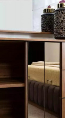 Luxuriéis Kommode mat Spigel fir Schlofzëmmer am modernen Stil