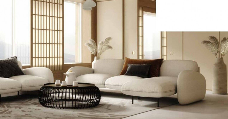 Eckcanapé L-Form Sëtz Eck Canapéë Stoff Wunnzëmmer Design Couchen Polster Modern