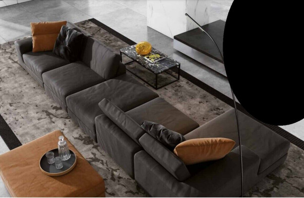 Luxus Eckcouch L-Form Canapé Canapéen Modern Wunnzëmmer Textil Polster Design Eck Nei