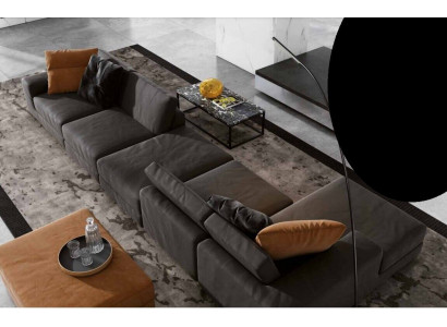 Luxus Eckcouch L-Form Canapé Canapéen Modern Wunnzëmmer Textil Polster Design Eck Nei
