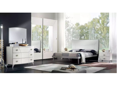 Schlofkummer Set Bett 2x Nuetsdëscher Kommod 6tlg.Design Luxus