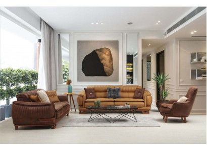 Couche-Situatioun Sofa Situatioun Komplett Couch-Situatioun 3+3+1 Sëtz Plangfauteuil