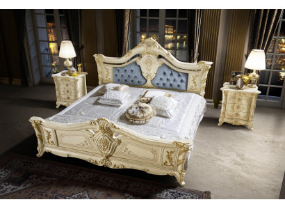 Bett Chesterfield Miwwelen Lieder Schlofzëmmer Hotel Barock Klassesch Bett Luxus