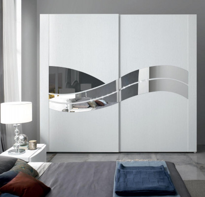 Kleederschaf Designer Kleederschief Mëbel Holz Schief Schaf Spigel