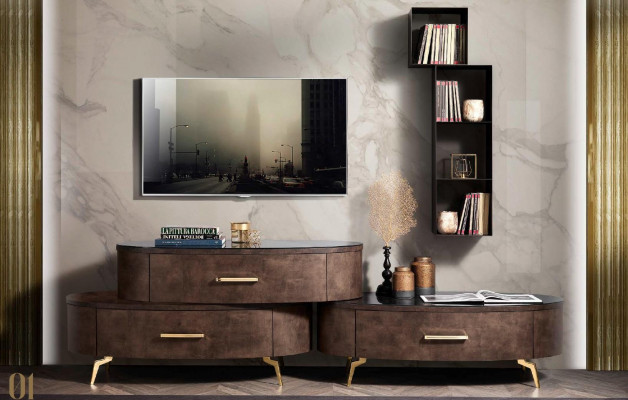 RTV TV Schaf Dësch Wunngzëmmer Kommode Lowboard Sideboard Holz Modern Miwwelen