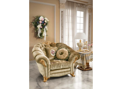 Miwwelen Still Art déco Design Fotell Textil Wunnzëmmer Lounge Luxus Design Nei