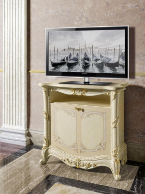 TV-Säitendësch rtv Wunnzëmmer Design Regal Beige Holz Regaler Lowboard Italien Nei