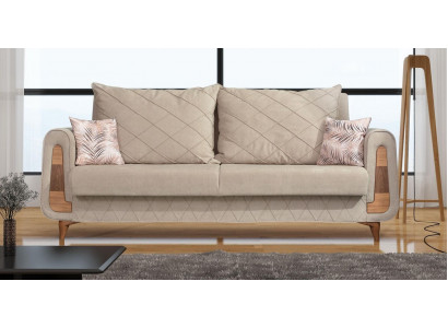Designer Moderne Luxus Canapé 3-Sëtz Miwwelen Polster Stoff Beige Canapéen XXL Neit