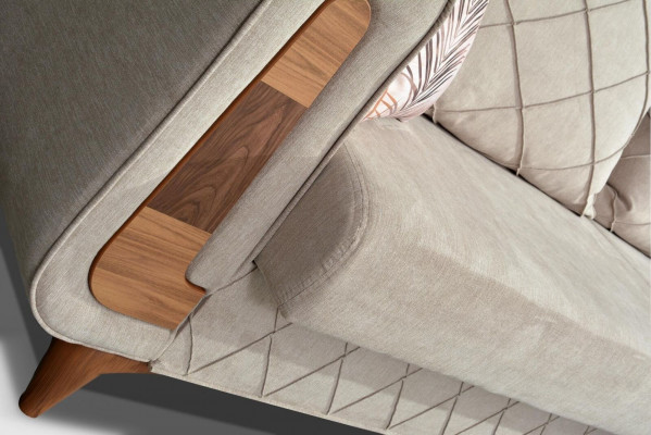 Designer Moderne Luxus Canapé 3-Sëtz Miwwelen Polster Stoff Beige Canapéen XXL Neit