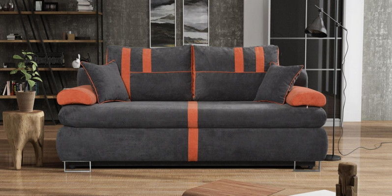 2-Sëtzer Modern Polster Couch Stoff Couchen Sofa Sëtz Schwaarz Lehn Nei