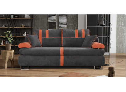 2-Sëtzer Modern Polster Couch Stoff Couchen Sofa Sëtz Schwaarz Lehn Nei