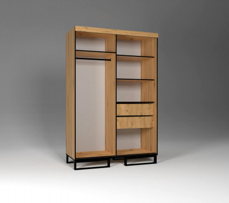 Moderne Stil Kleederschaf Design Miwwelen Schief Schlofzëmmer Beig Kleederschaf Neit
