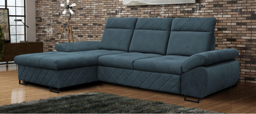 Wunnzëmmer Textil L-Form Canapéë Braune Eckcanapé Couch Polstersaachen Schlofcanapé NEI