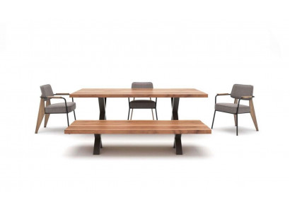 Designer Iesszëmmer Set Iessdësch Still Iessbank Moderne Stil Holzmöbel