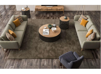 Gréng Sofa Modern Sofagarnitur Wunnzëmmer Dräisiwwer Fauteuil Zwéesiwwer 3+2+1