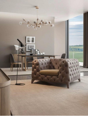 Chesterfield Sofa-Set Véiersëtzer Sofasen Luxus Couchen Fauteuil Miwwelen Sofa