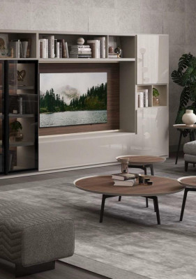 Wunnwand Modern wäiss Wunnzëmmermiwwelen Luxuriéis Holzmiwwelen Ariichtung