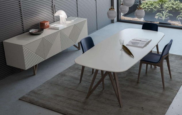 Iesszëmmer Garnitur Modern Iesszëmmer Garnitur Wäisst Sideboard mat Stauraum