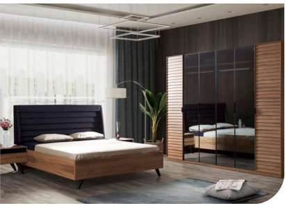 Grousst Schlofzëmmer-Set Schlofzëmmermiwwelen Kleederschaf Bett Nuetsdëscher