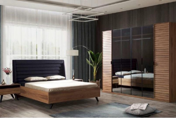 Grousst Schlofzëmmer-Set Schlofzëmmermiwwelen Kleederschaf Bett Nuetsdëscher