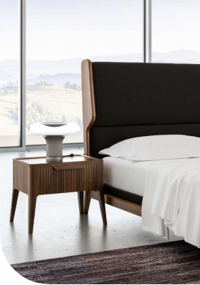 Braune Schlofkummer-Set Bett Nuetsechert 2tlg Modernen Stil Luxus Miwwelen