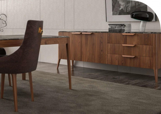 Grousst Holz Sideboard Modern Iesszëmmermiwwelen Massivholz Schëffer Nei