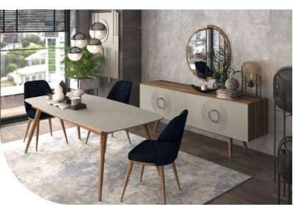 Iessgrupp Luxusdësch Mat Still Iesszëmmermobilier Modernen Iesszëmmer Set