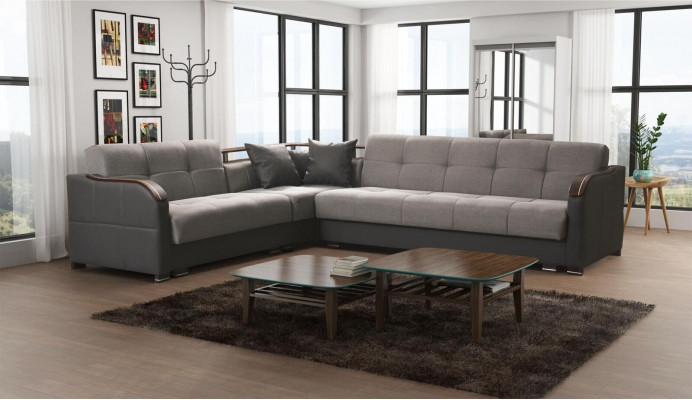 Luxus Eckcouch L-Form Sofas Canapé Textil Miwwelen Sofas Stof Design Nei