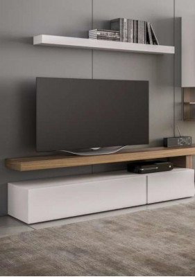 Wäiss Wunnzëmmer Miwwelen Modern hänkeschief Wandregaler TV-Stänner Sideboard