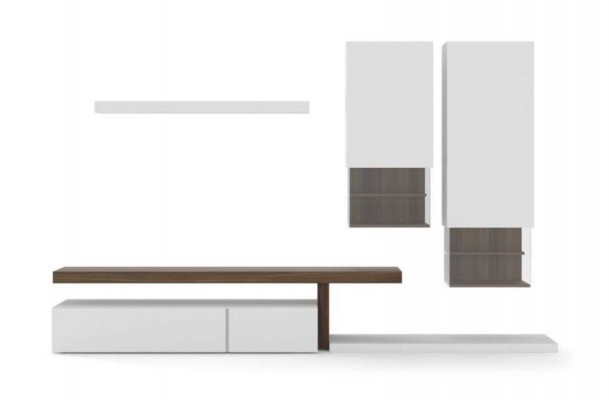 Wäiss Wunnzëmmer Miwwelen Modern hänkeschief Wandregaler TV-Stänner Sideboard