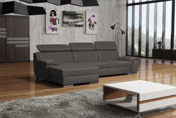 Ecksofa L-Form Miwwelen Stof gepolstert Miwwelen Wunnzëmmer Modern Luxus Brong Miwwelen Nei