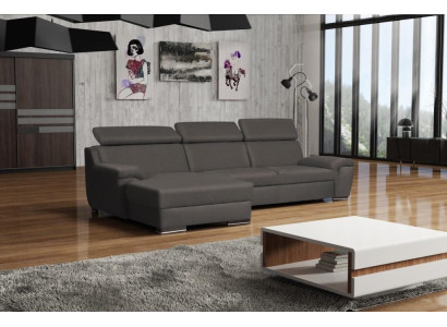 Ecksofa L-Form Miwwelen Stof gepolstert Miwwelen Wunnzëmmer Modern Luxus Brong Miwwelen Nei