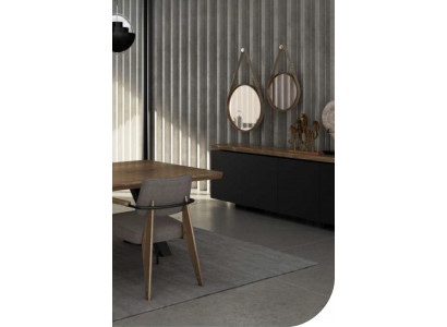 Iesszëmmer Anrichte Walnuss natierlech - Anthrazit matt Kommode Luxus Miwwelen