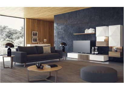 Gro Sofa am Wunnzëmmer a grénger Luxus Dräiersëtzer Polstercouch Modernen Miwwelstil