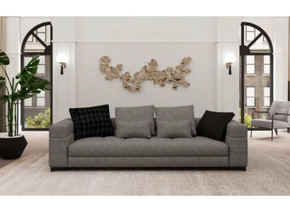 Gro Sofa mat dräi Sëtzer, Wunnzëmmer-Sëtzmiwwel, Holzgestell, Sofakollektioun