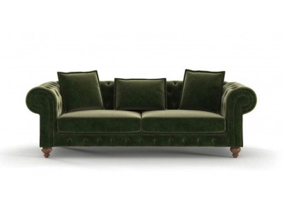 Grénge Chesterfield Textil Dräisëtzer Luxus Couche Wunnzëmmercouch Still