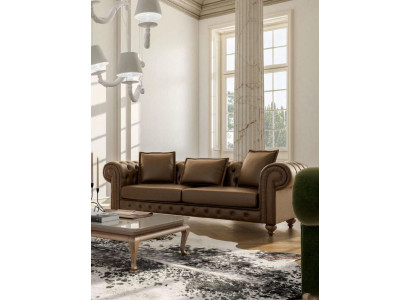 Braune dräi-Sëtz-Stuffcouch Luxus Lieder Still Miwwelen Nei