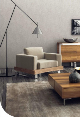 Beige wäisse Fauteuil Sesselen Wunnzëmmermiwwelen Liesfauteuil Ouerfauteuil